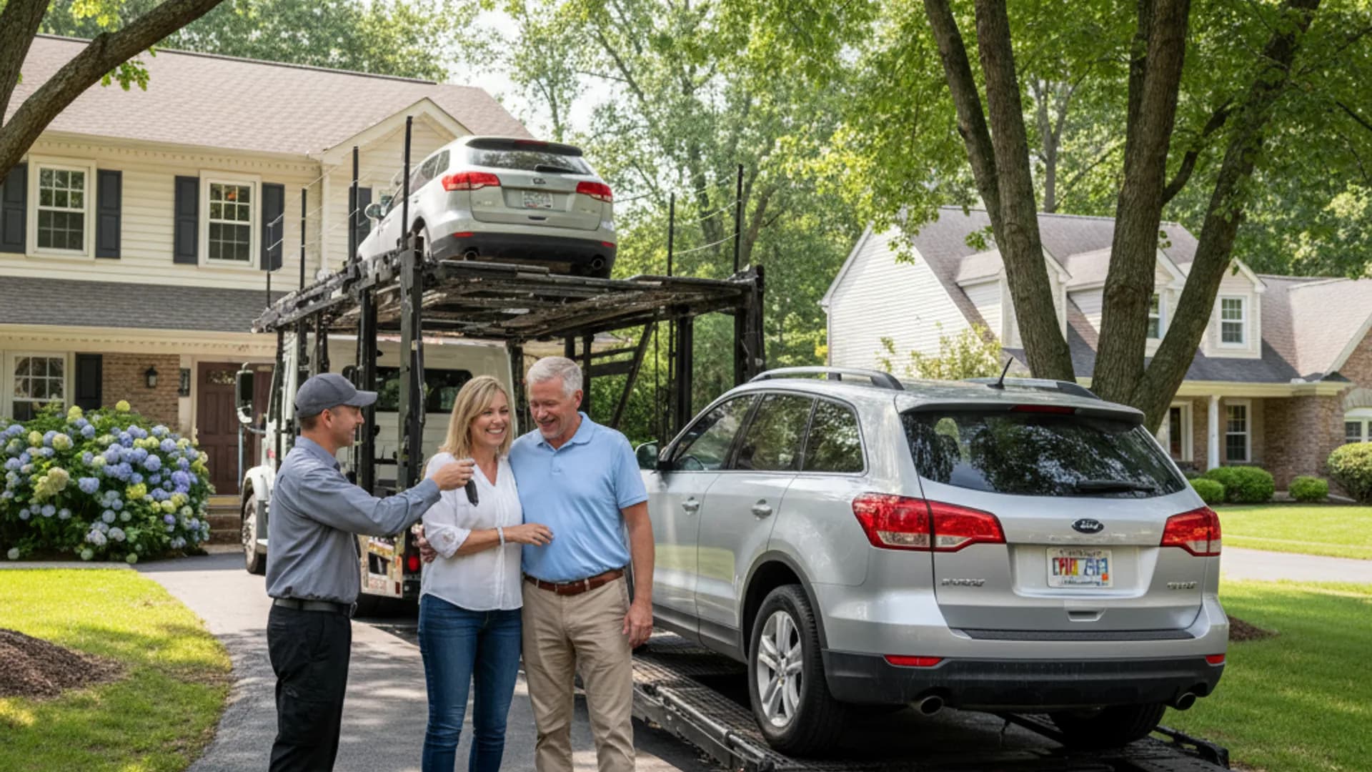 Customer reviews — satisfied Scott's Auto Carrier customers receiving their shipped vehicles