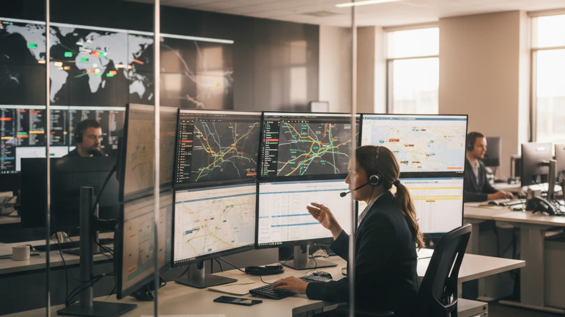 Carrier relations — logistics dispatch center coordinating with Scott's Auto Carrier network