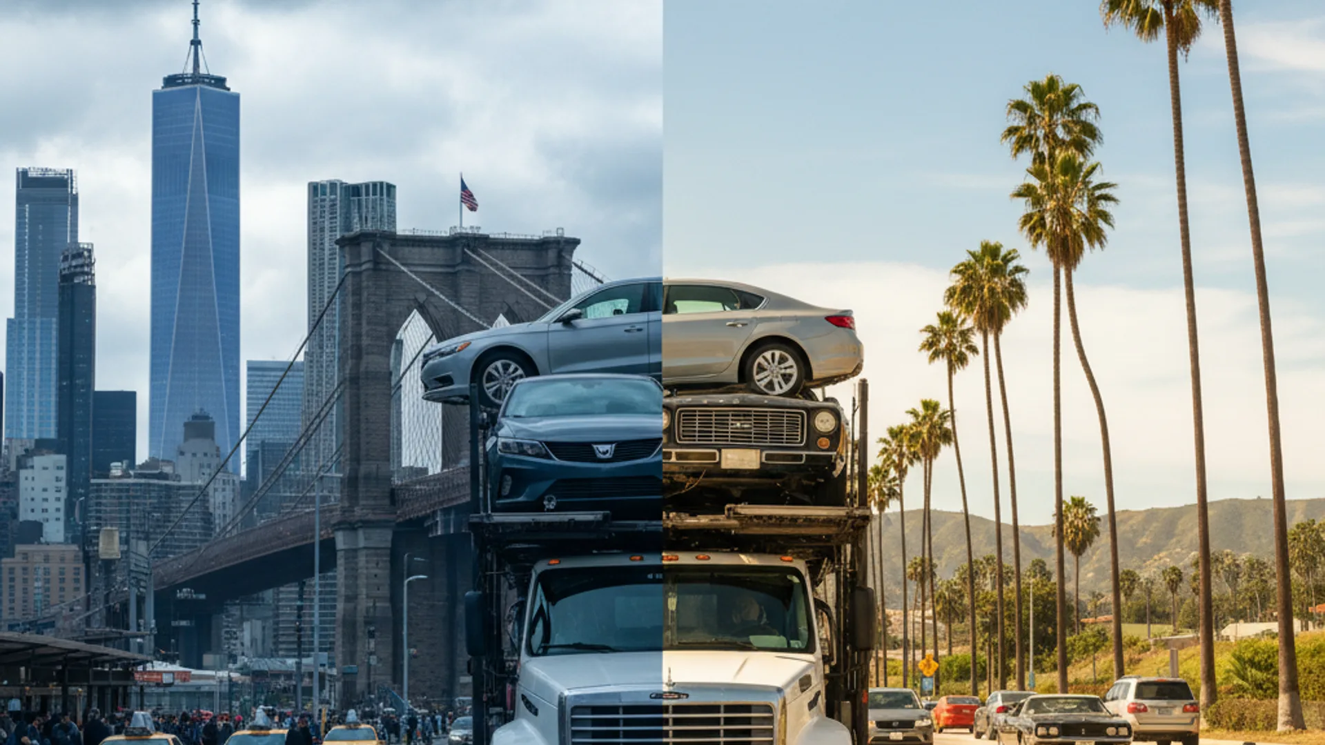 Popular Shipping Routes — car carrier hauling vehicles across coast-to-coast highways