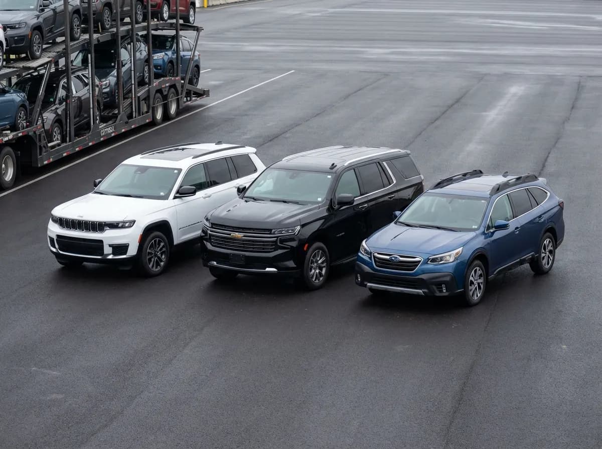 SUV transport options — compact crossover, mid-size, and full-size SUVs ready to ship