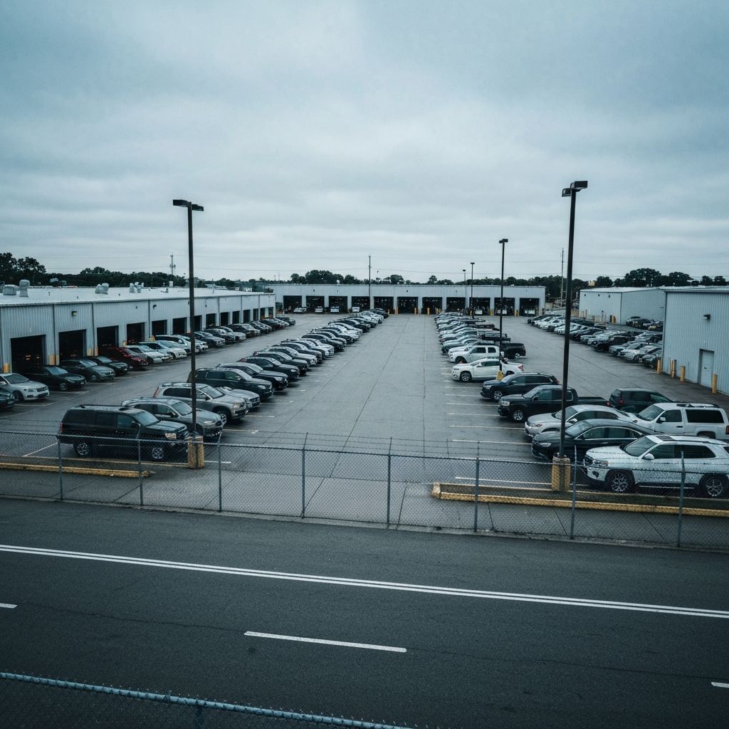 Auto transport terminal lot